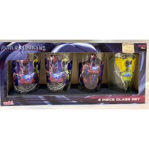 Saban Power Rangers Zak Set of 4 Pint Glasses Glassware Drinkware In Box